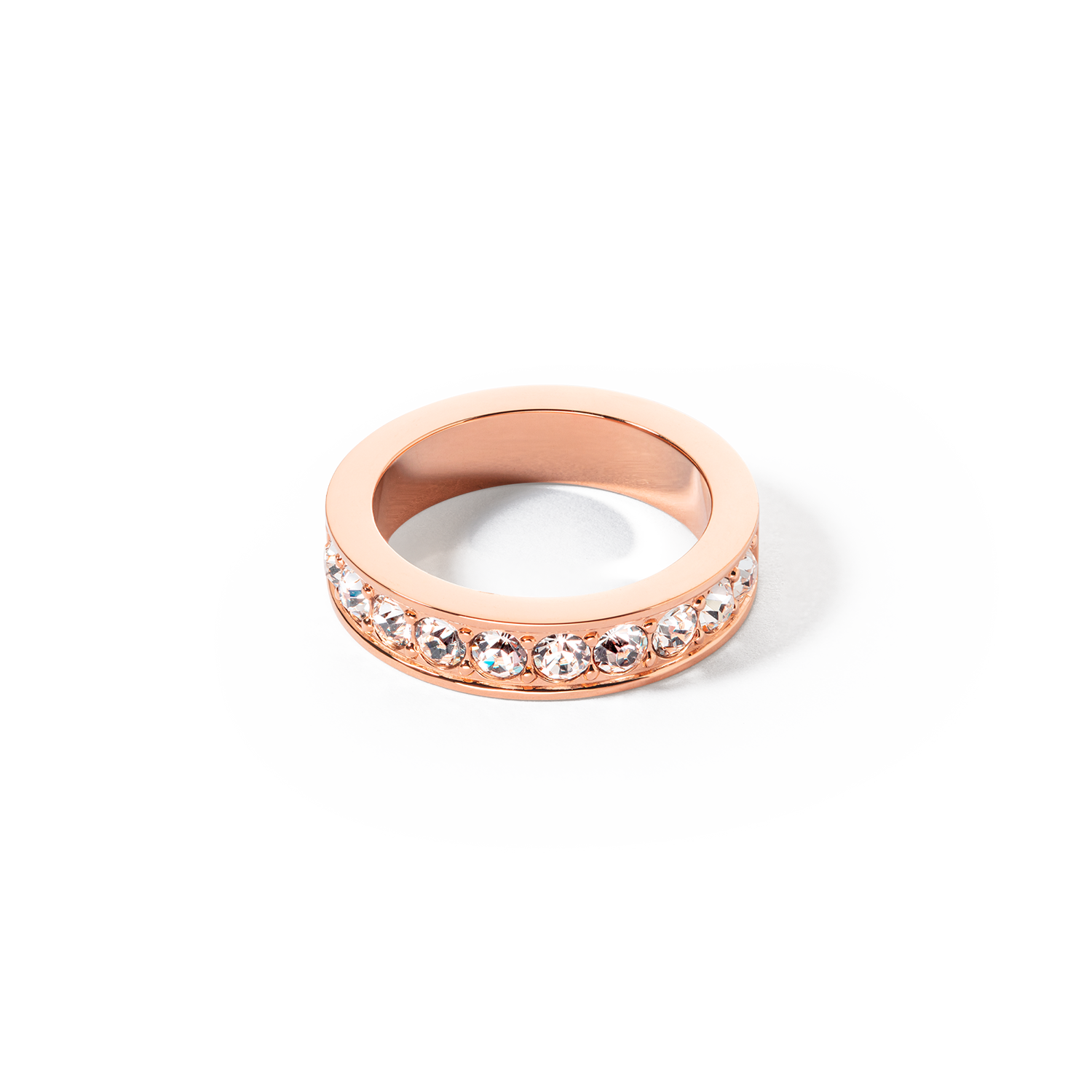 Ring stainless steel & crystals rose gold crystal