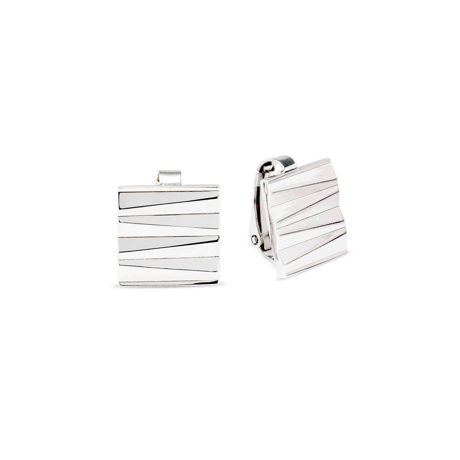 Earclips Square Wave Silber