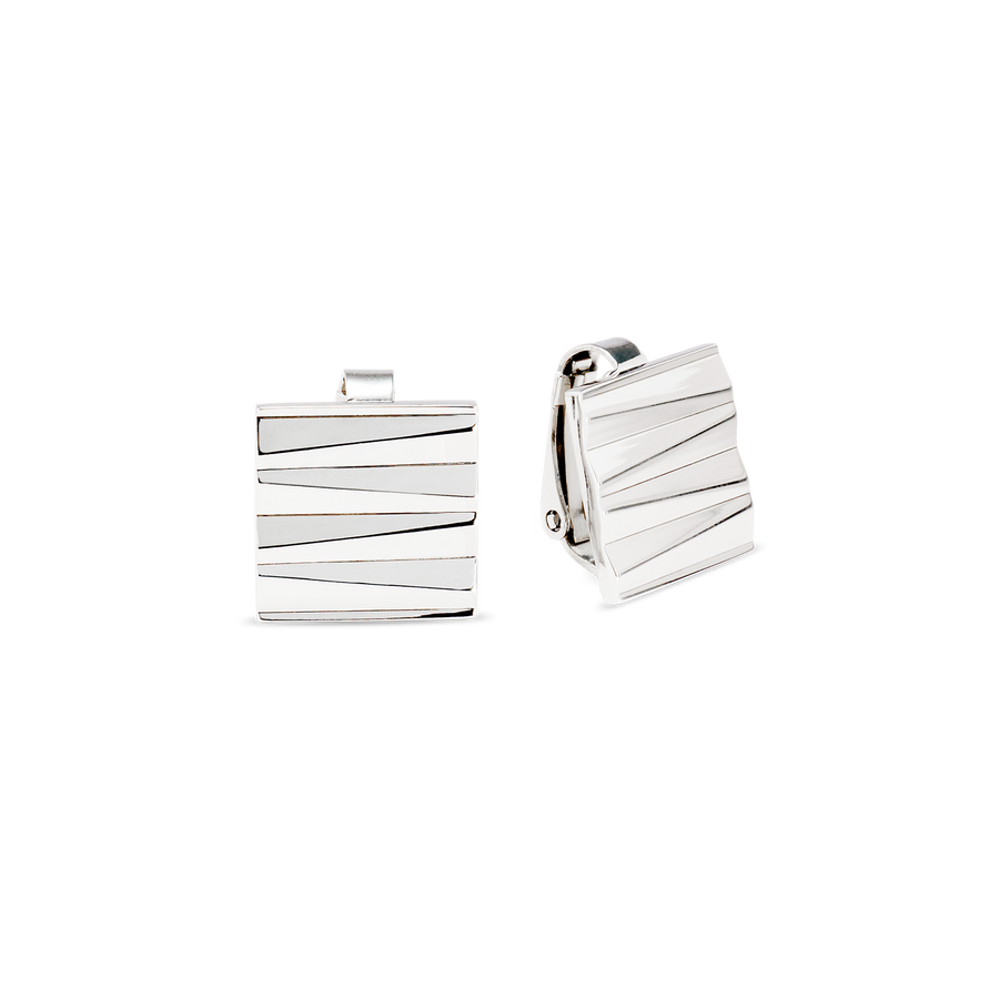 Earclips Square Wave Silber