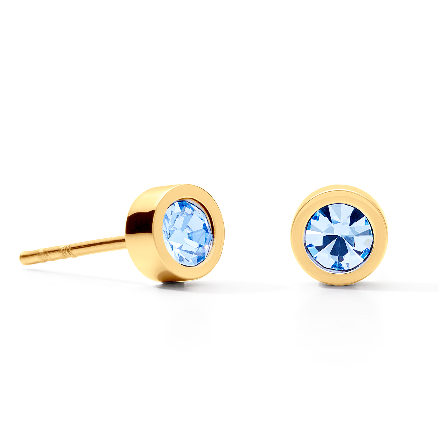 Earrings Sparkling Dot gold light blue