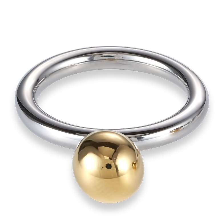 Ring stainless steel ball small gold