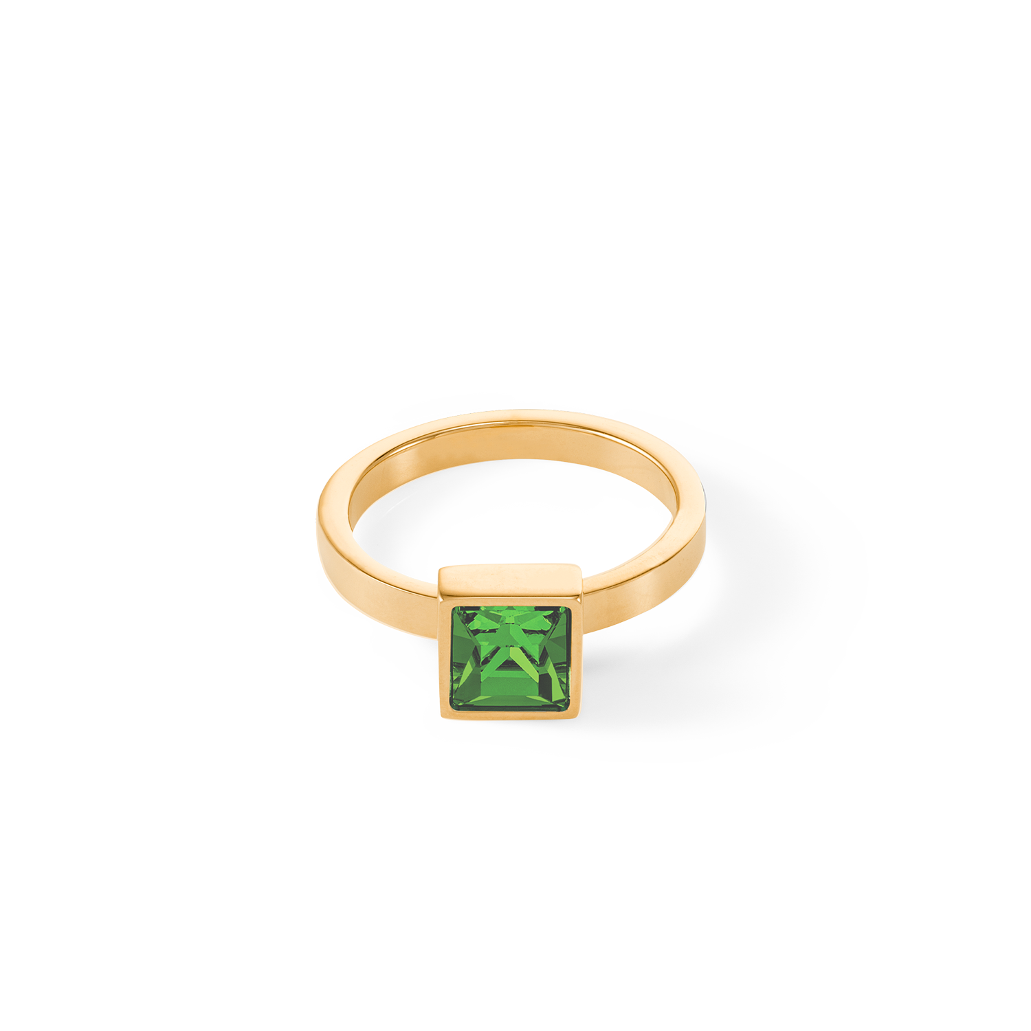 Brilliant Square big ring gold green