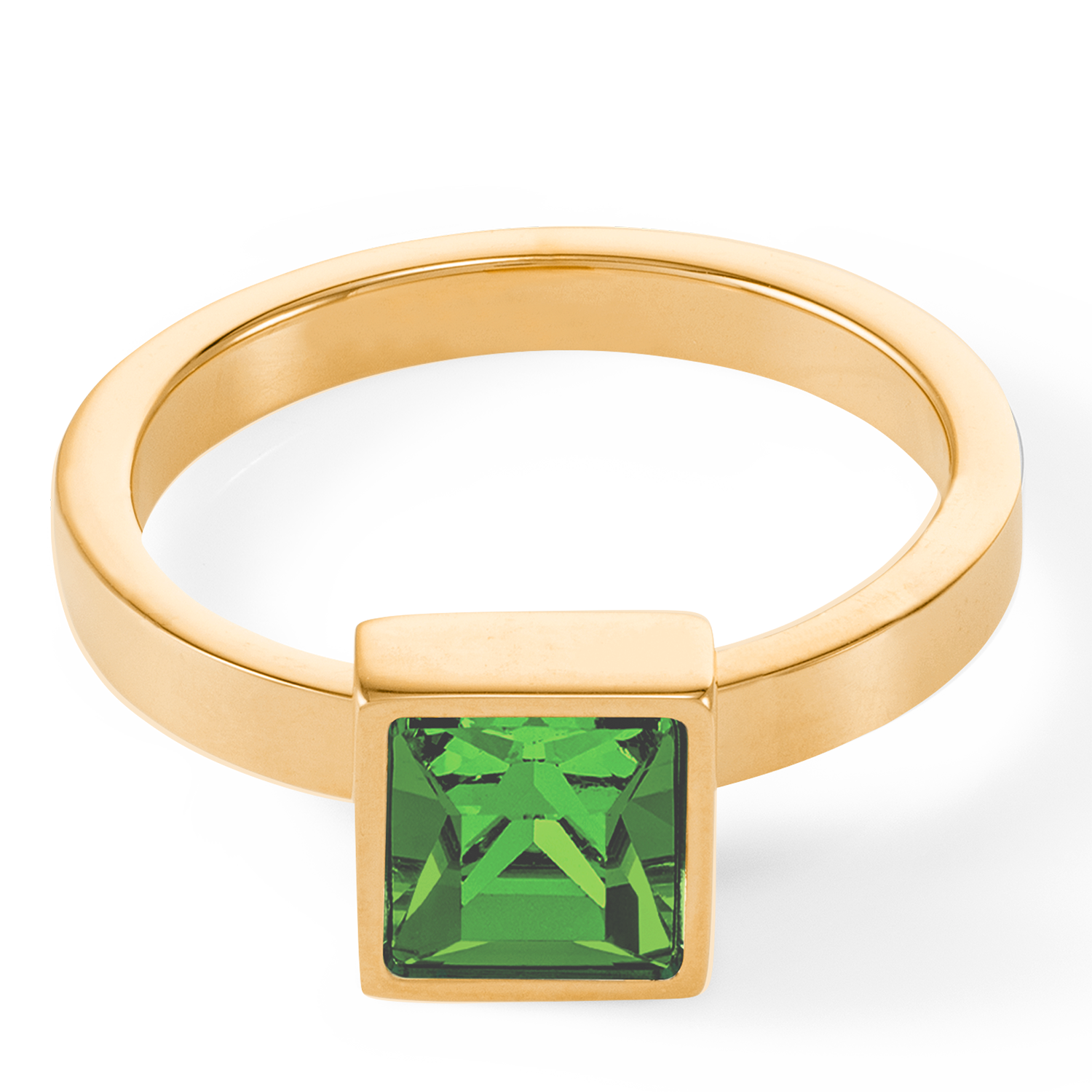 Brilliant Square big ring gold green