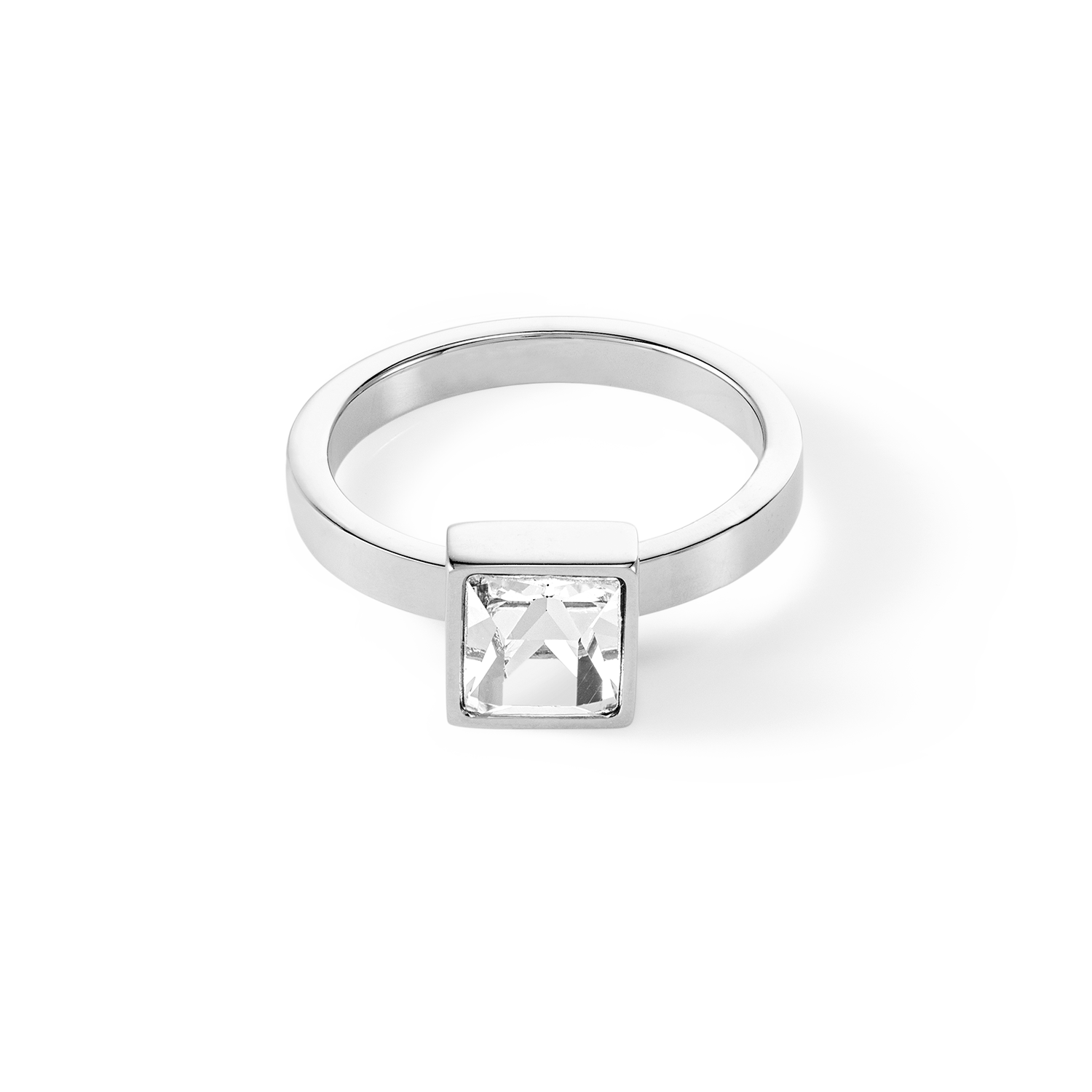 Brilliant Square big ring silver crystal