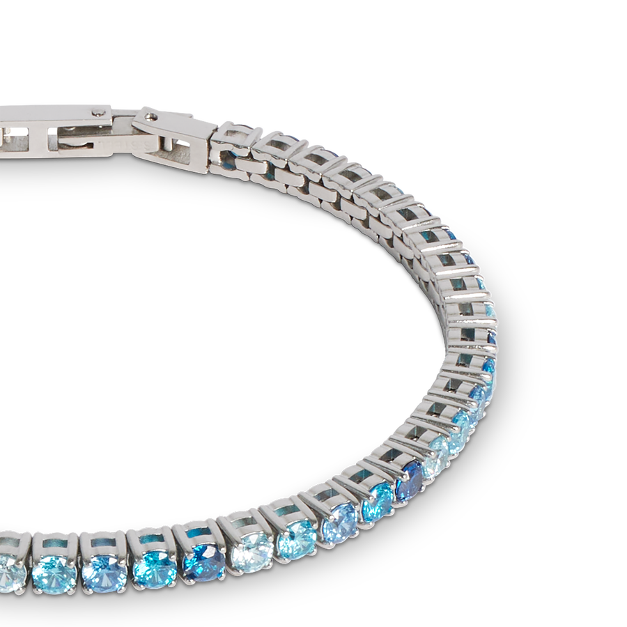 Tennis bracelet silver-blue