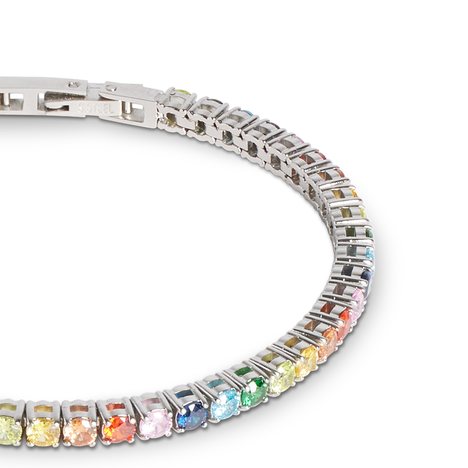 Tennis bracelet silver-multicolour