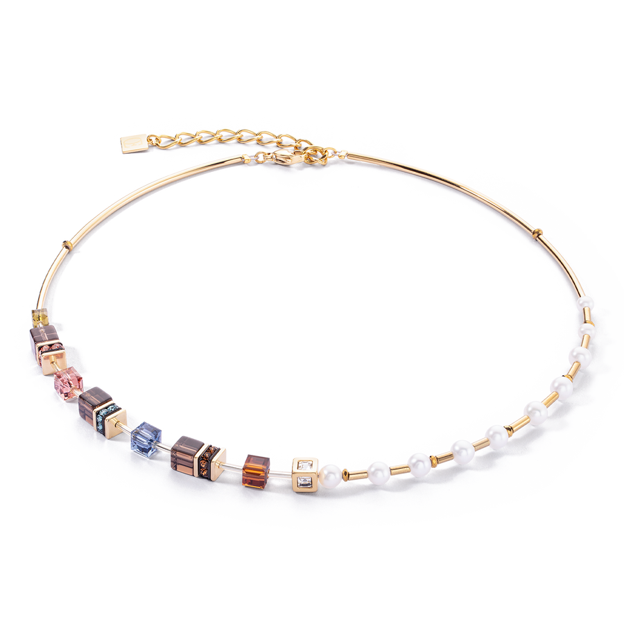 Necklace GeoCUBE® Fusion Precious Pearl Mix gold-autumn