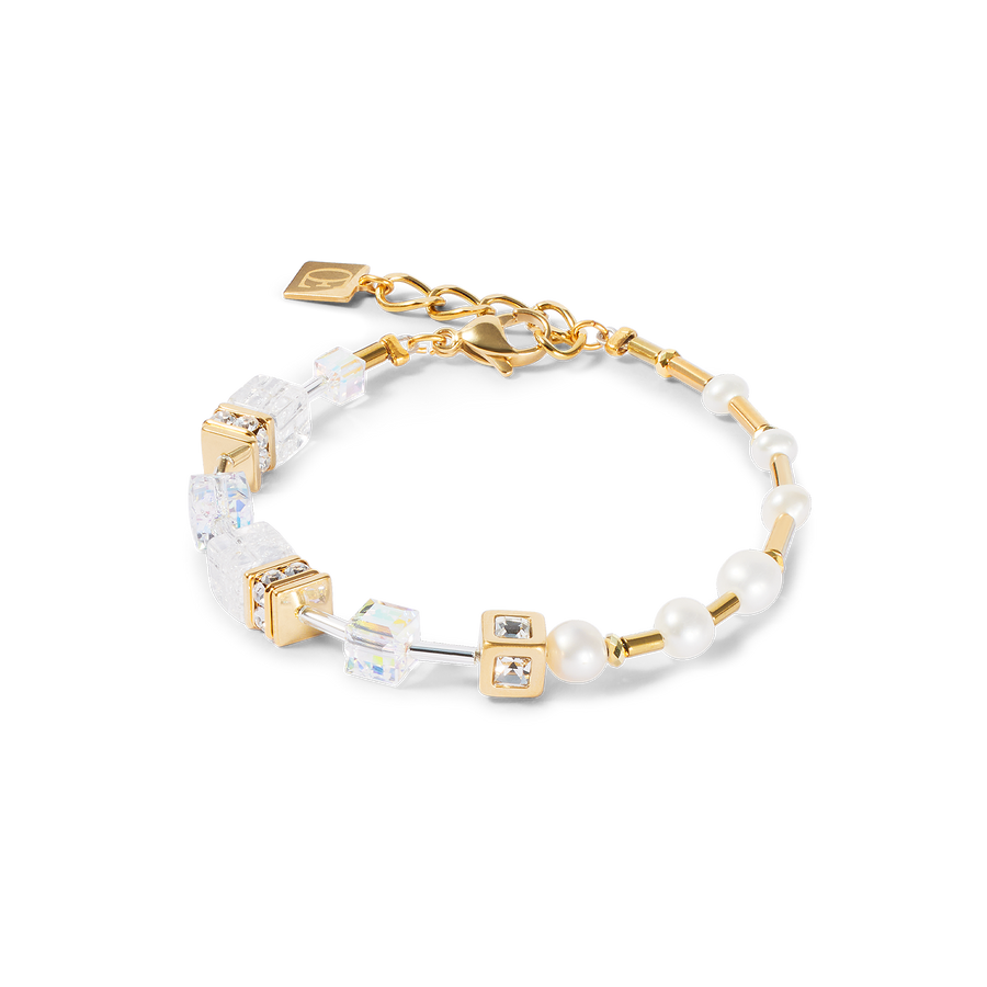 Bracelet GeoCUBE® Fusion Precious Pearl Mix gold-white