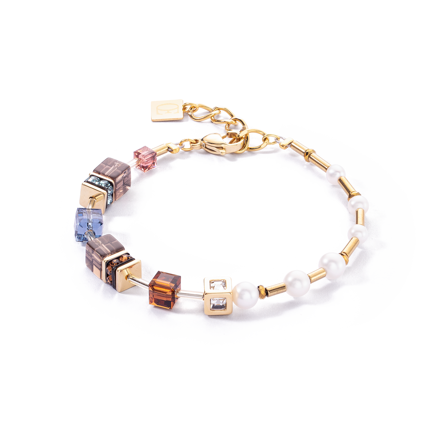 Bracelet GeoCUBE® Fusion Precious Pearl Mix gold-autumn