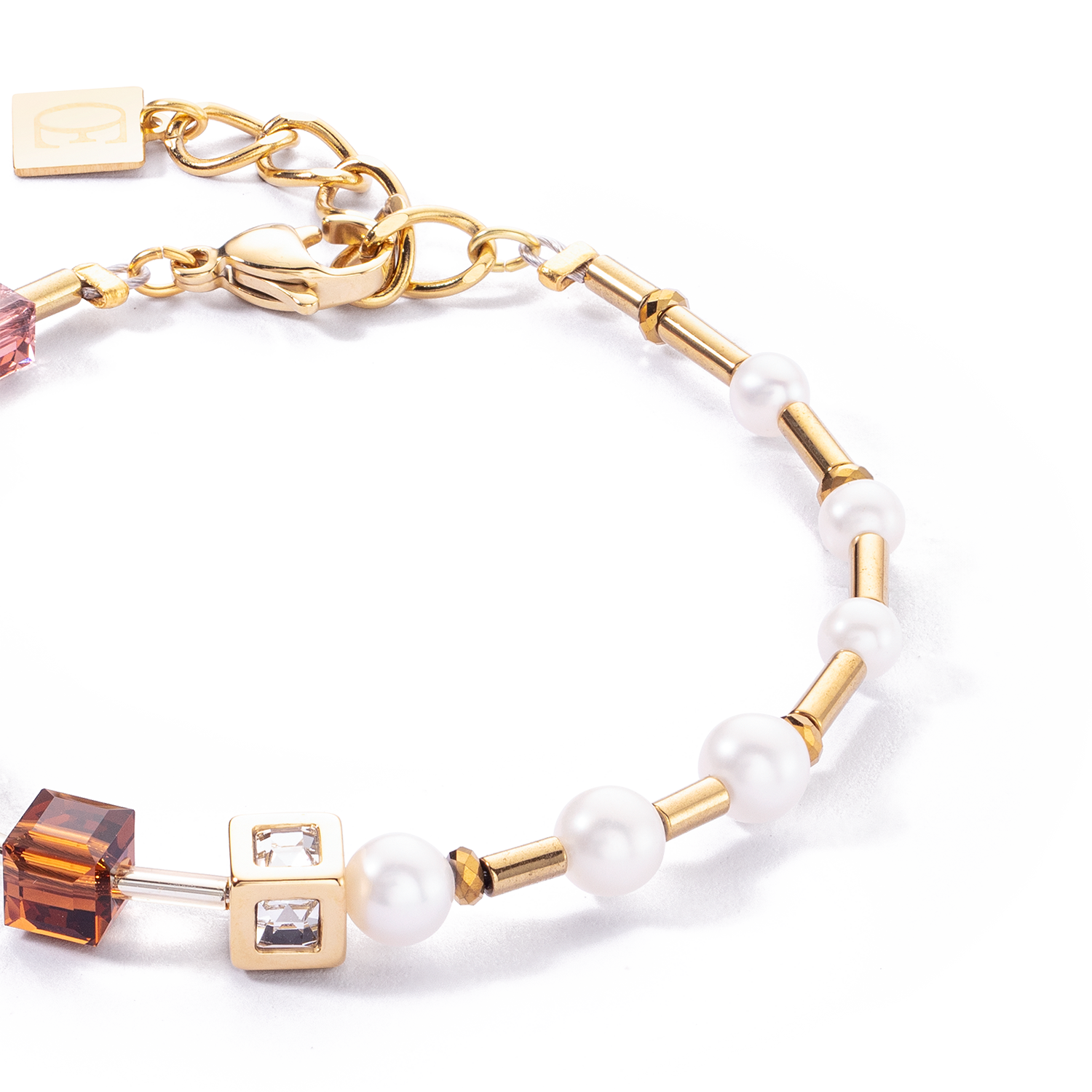 Bracelet GeoCUBE® Fusion Precious Pearl Mix gold-autumn