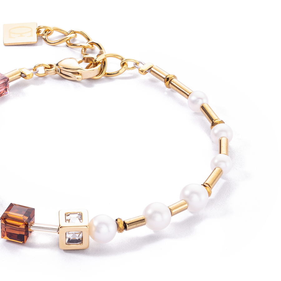 Bracelet GeoCUBE® Fusion Precious Pearl Mix gold-autumn