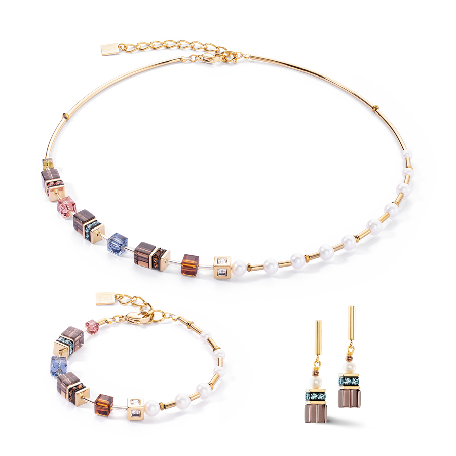 Bracelet GeoCUBE® Fusion Precious Pearl Mix gold-autumn