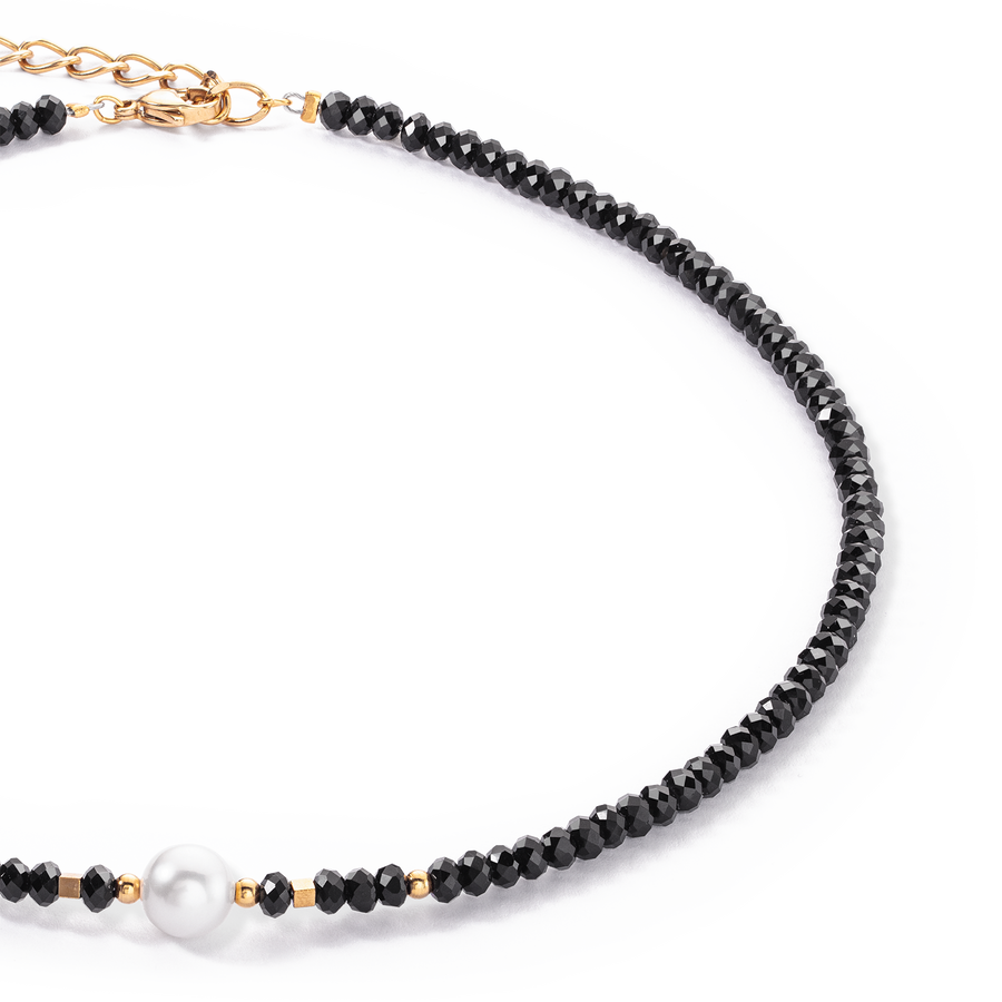 Mystic Pearl necklace gold-black