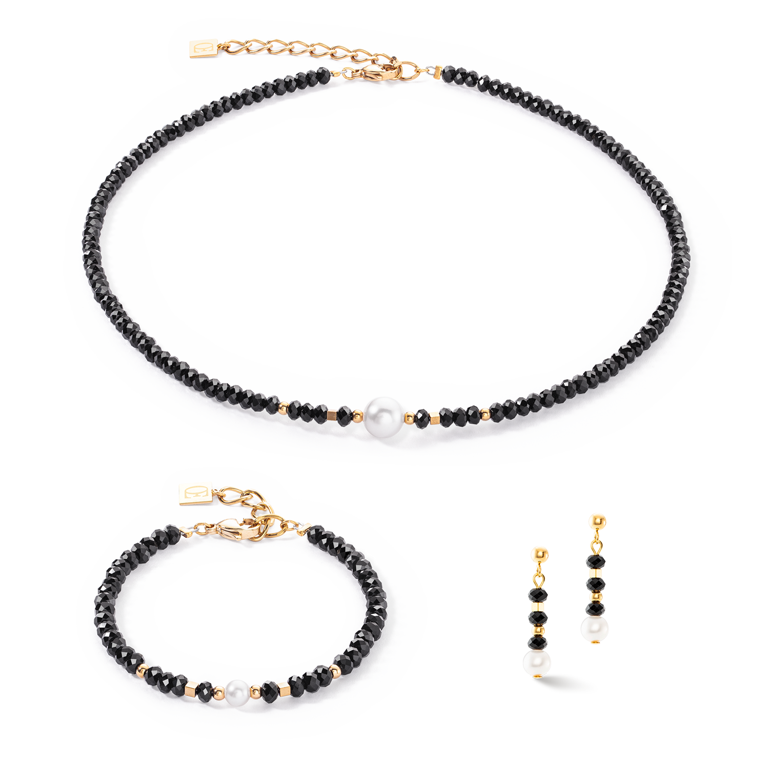 Mystic Pearl necklace gold-black