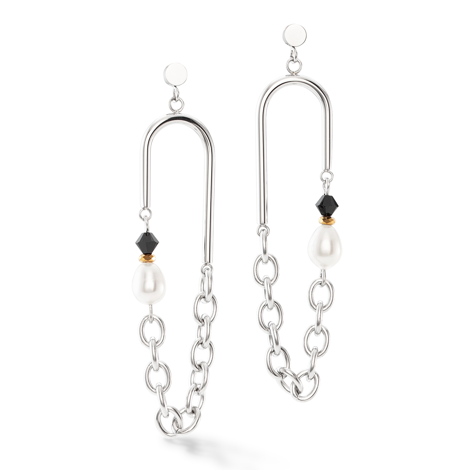 Amulet Boho Pearls earrings black and white