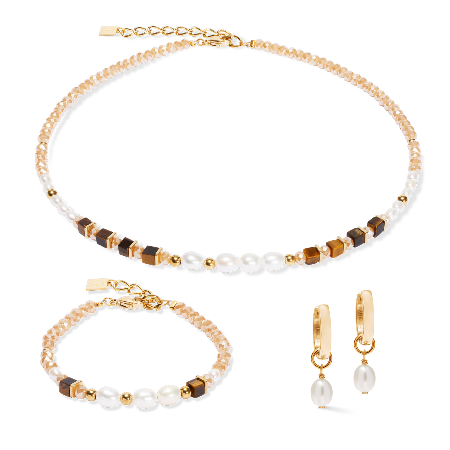 Necklace Cosmic Pearls deep gold