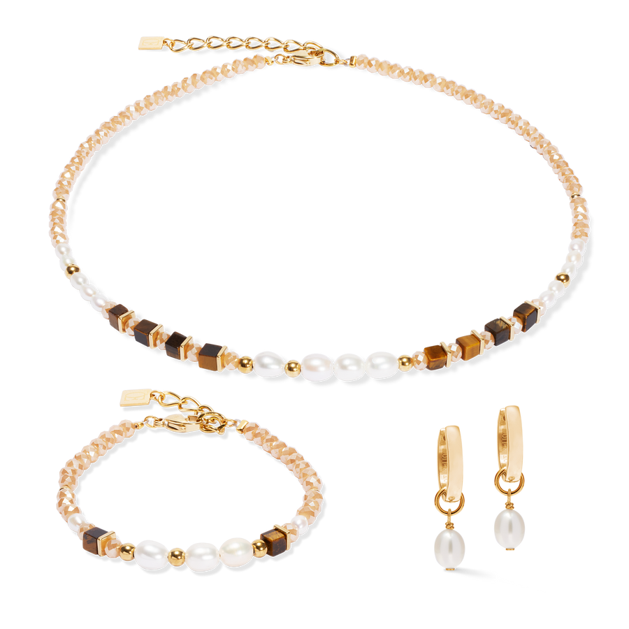 Necklace Cosmic Pearls deep gold