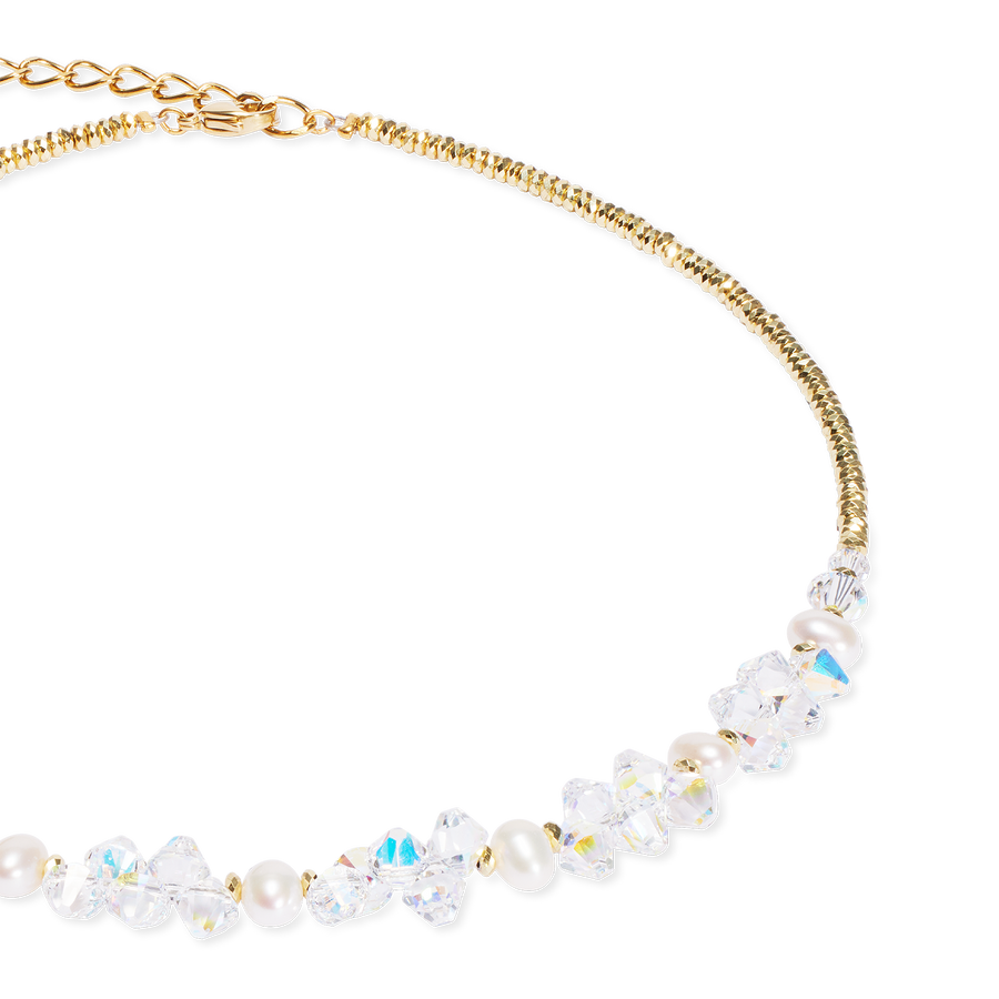 Necklace Dancing Crystals & Pearls gold