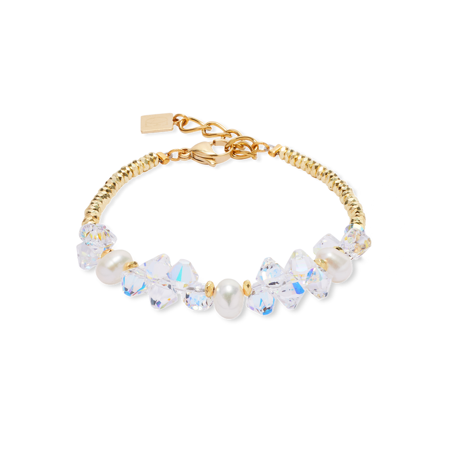 Bracelet Dancing Crystals & Pearls gold