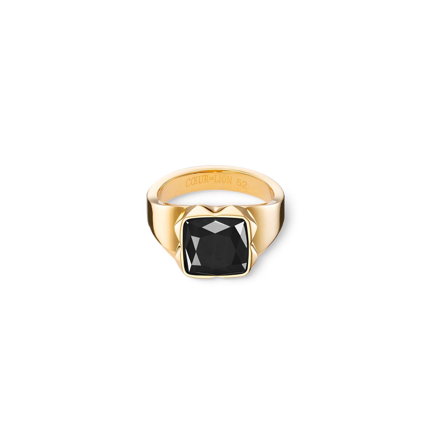 Ring Spikes Square Onyx gold-black