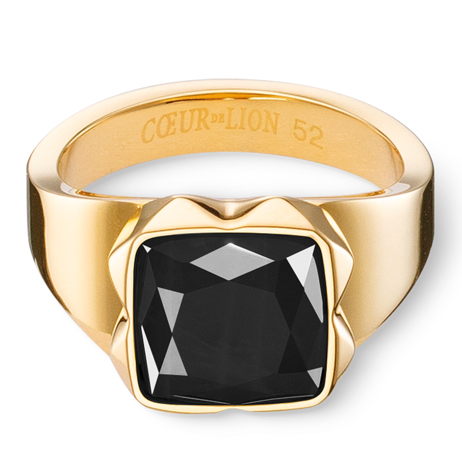 Ring Spikes Square Onyx gold-black