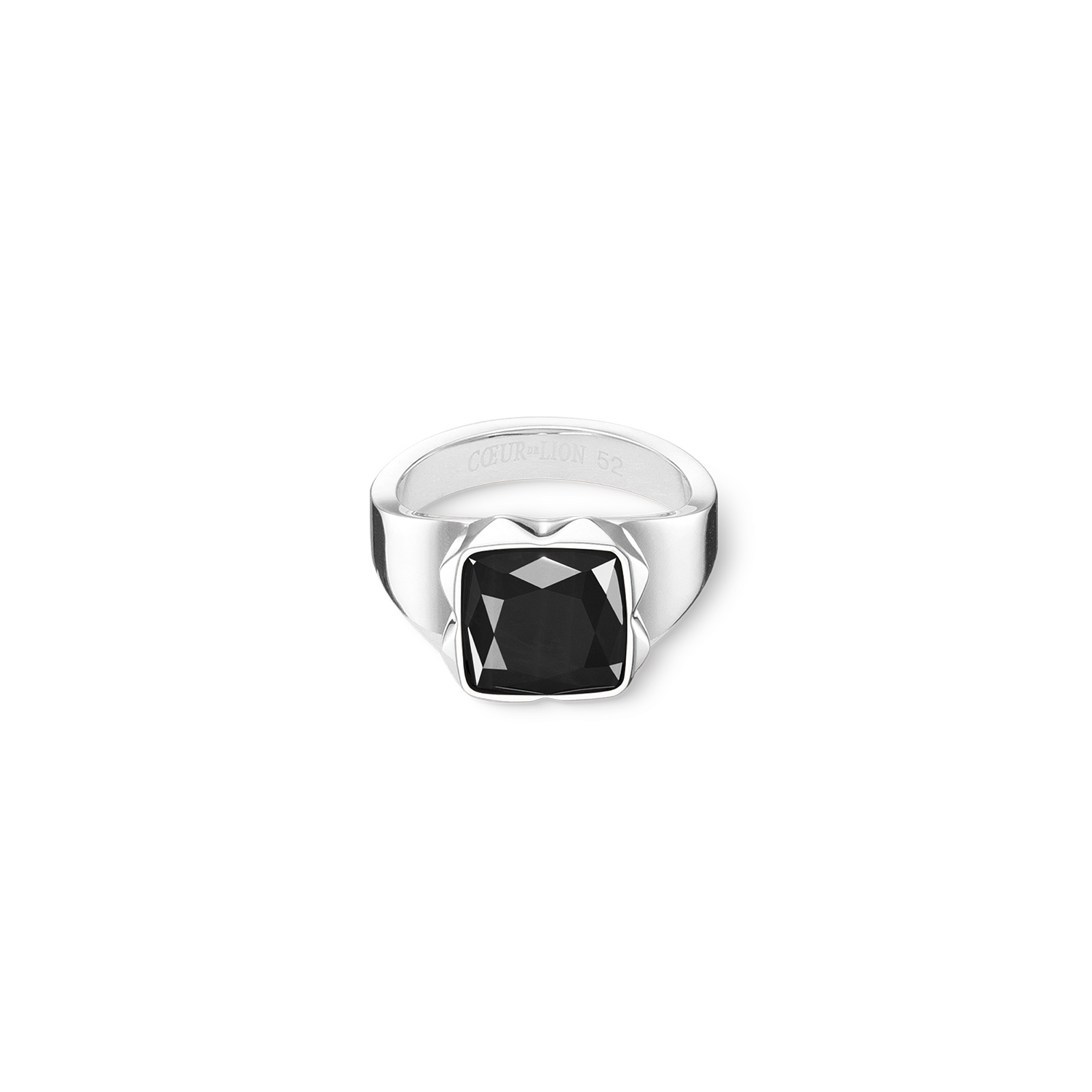 Ring Spikes Square Onyx silver-black