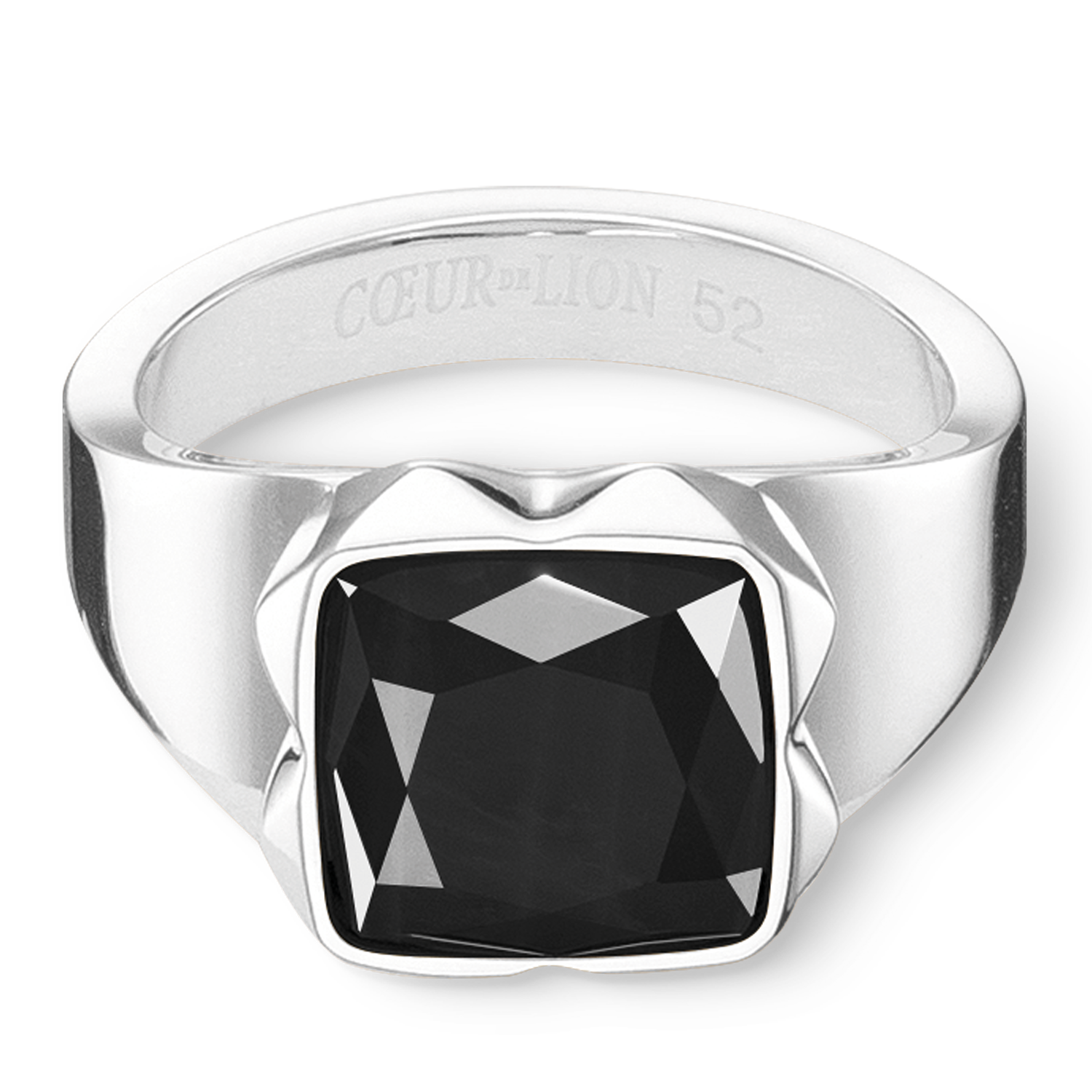 Ring Spikes Square Onyx silver-black