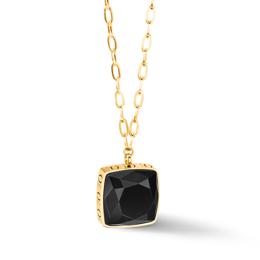 Necklace OE Amulet Square Onyx gold-black