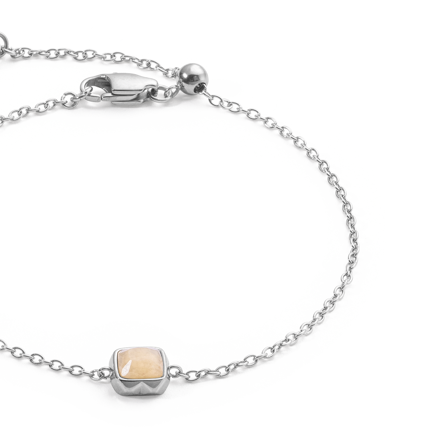 Birthstone June Bracelet Cream Jade Silver