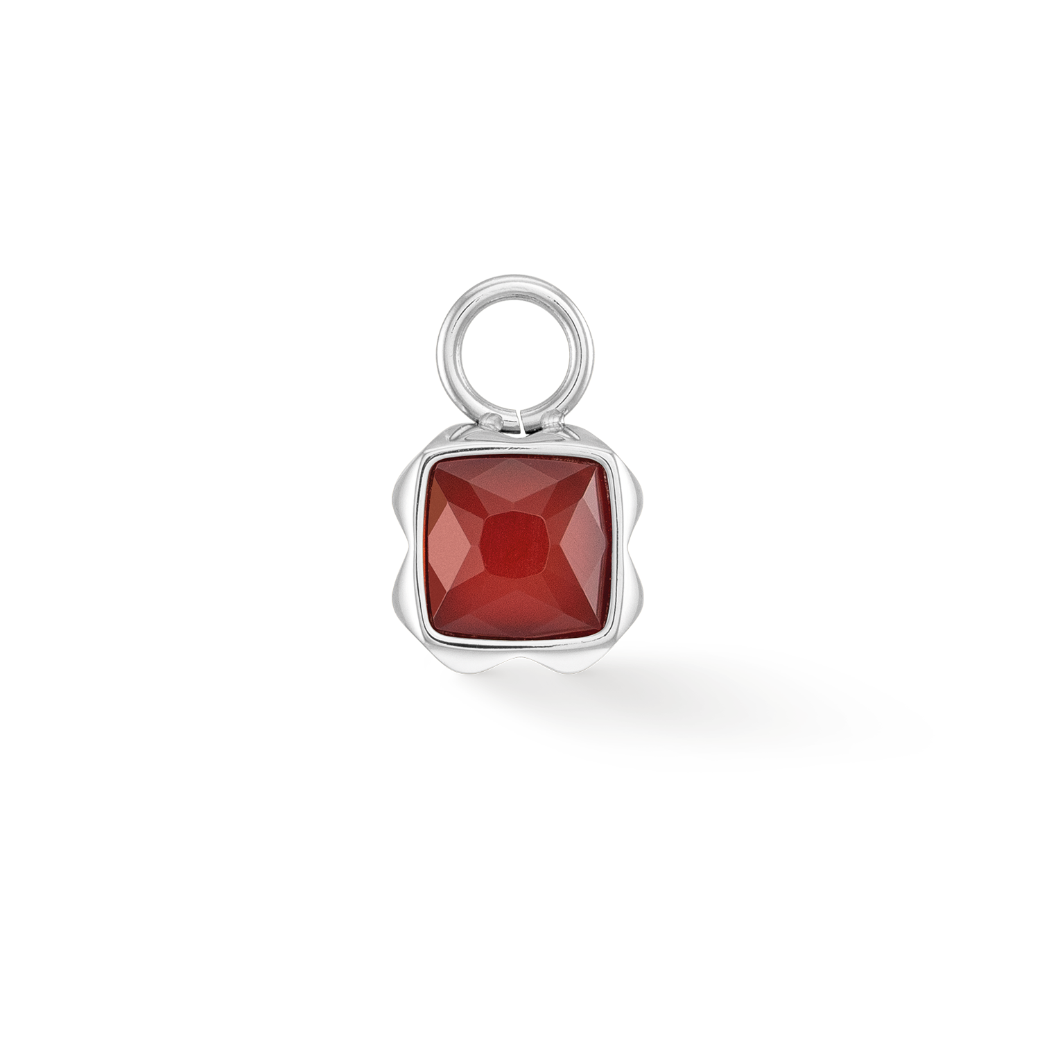 Birthstone January Charm Red Agate Silver