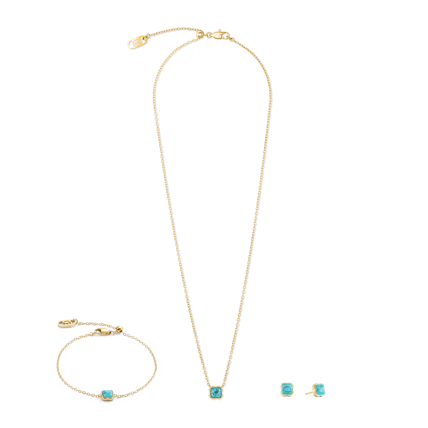 Birthstone December Necklace Turquoise Gold