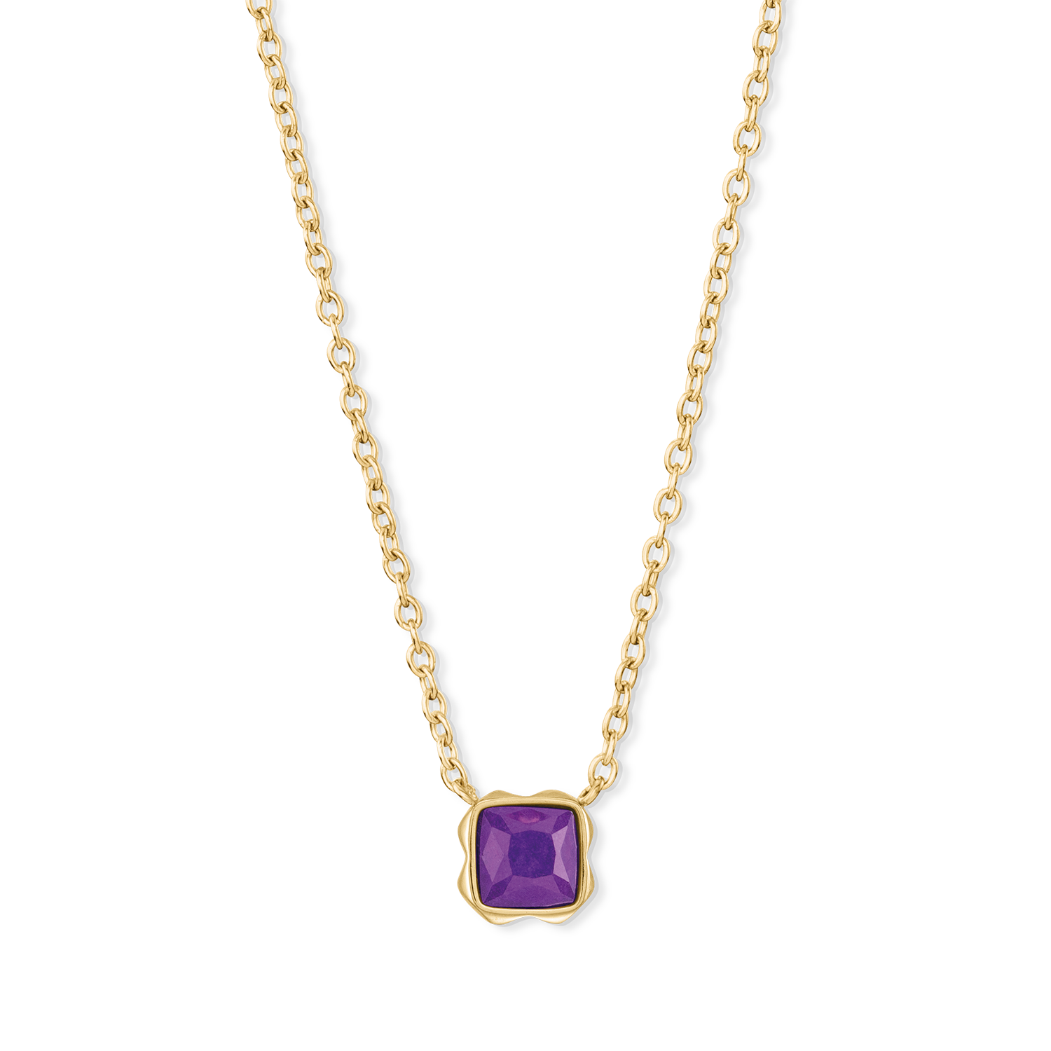 Birthstone February Necklace Sugilite Gold