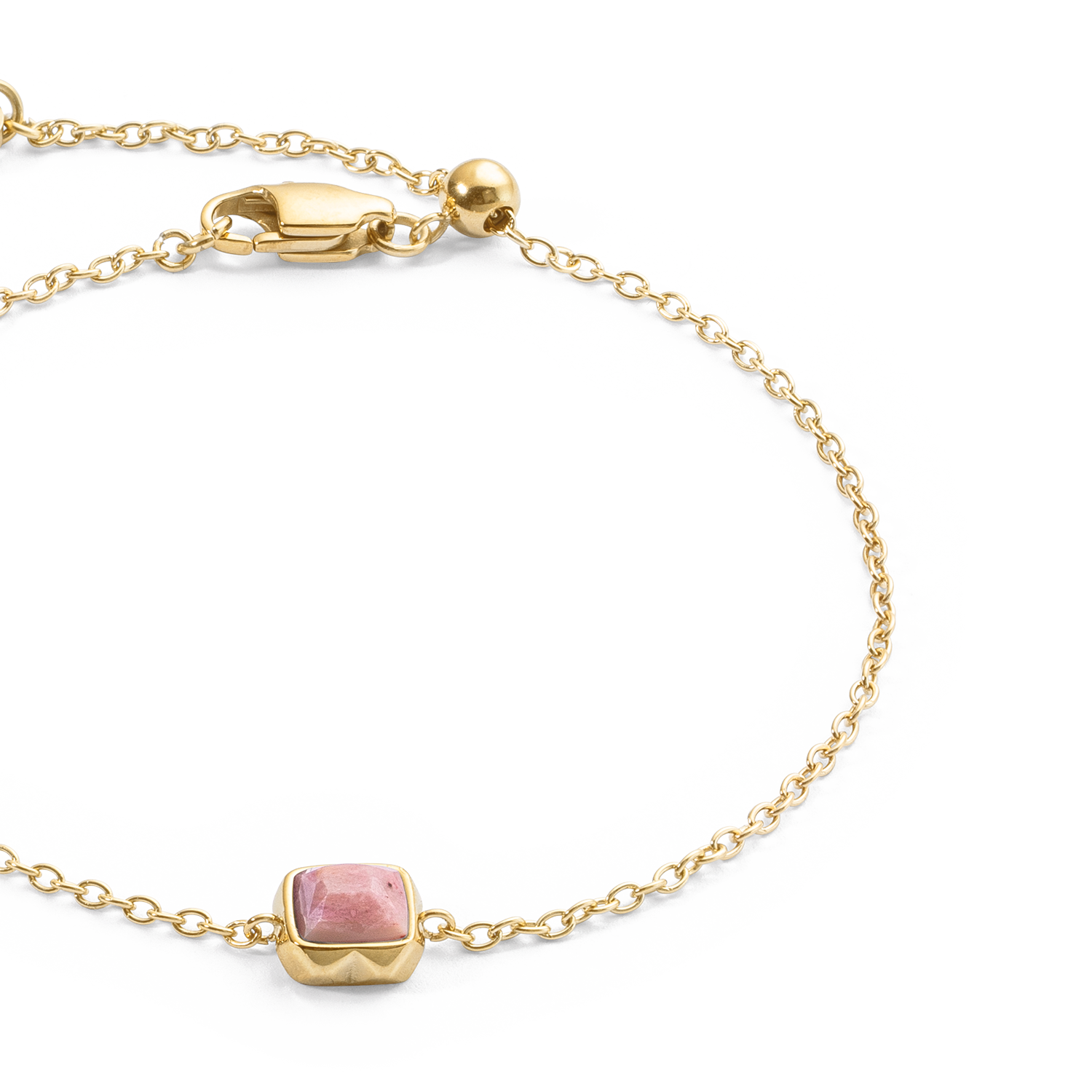 Birthstone July Bracelet Rhodochrosite Gold