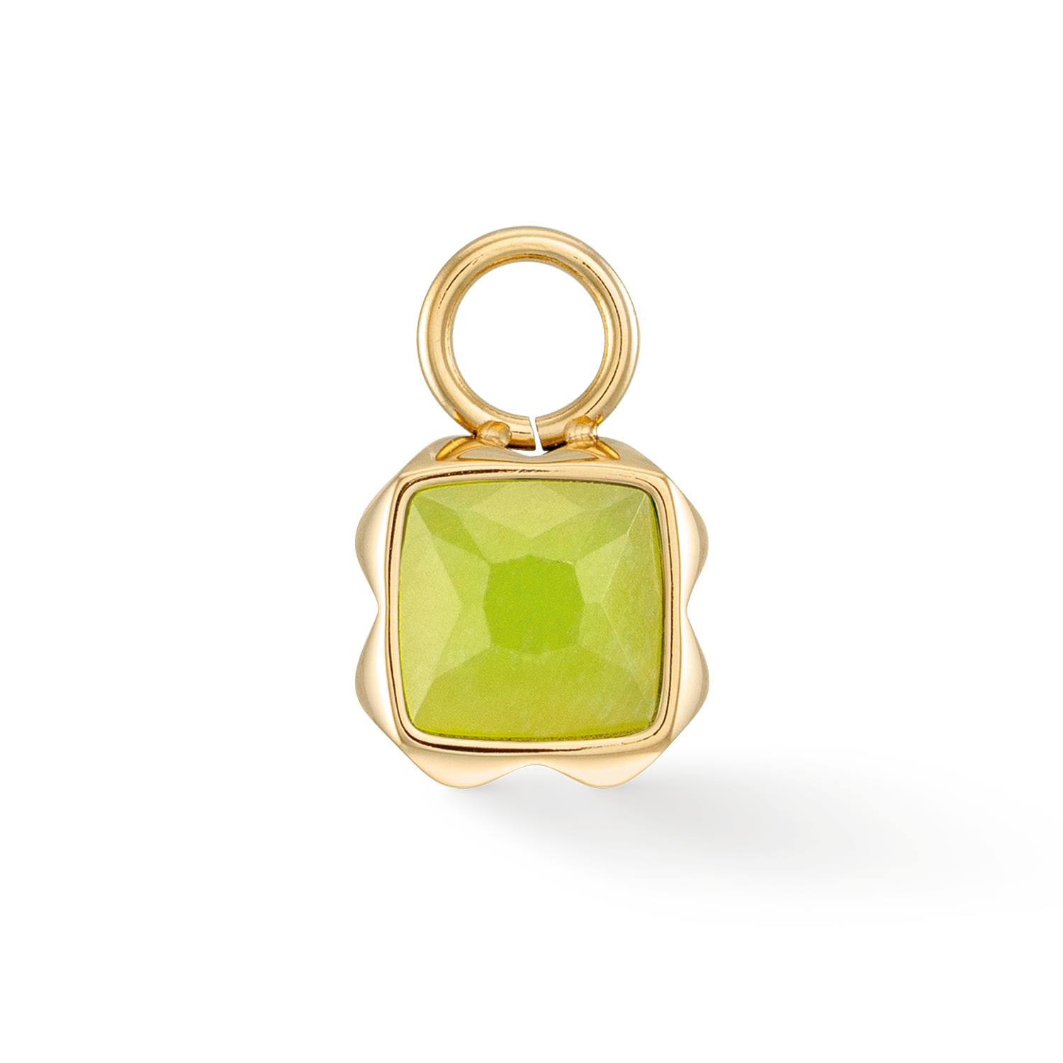 Birthstone August Charm Green Jade Gold