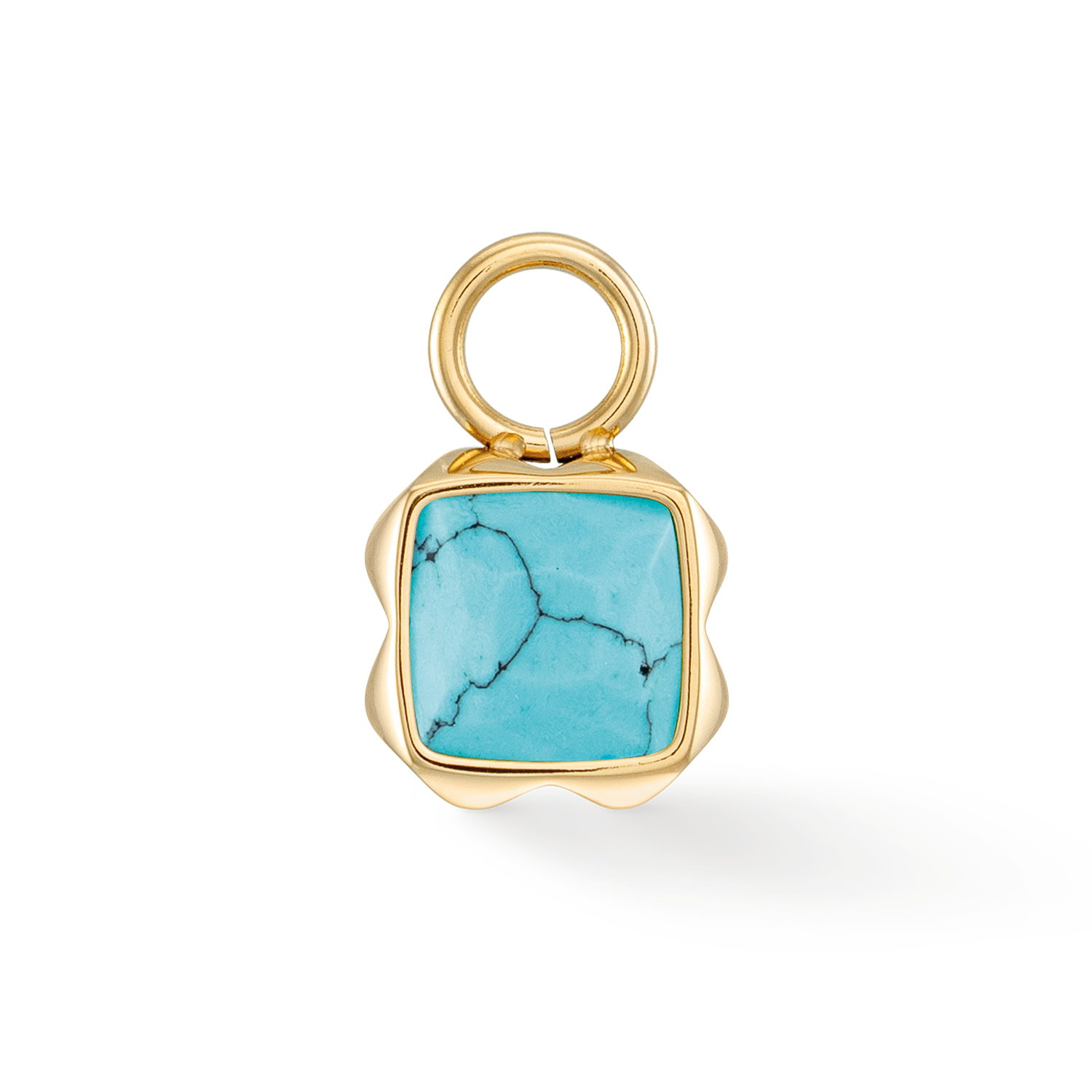 Birthstone December Charm Turquoise Gold