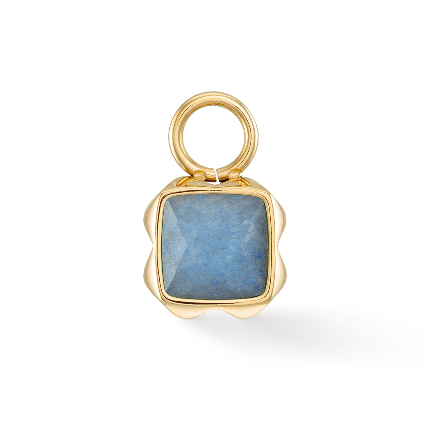 Birthstone March Charm Blue Aventurine Gold