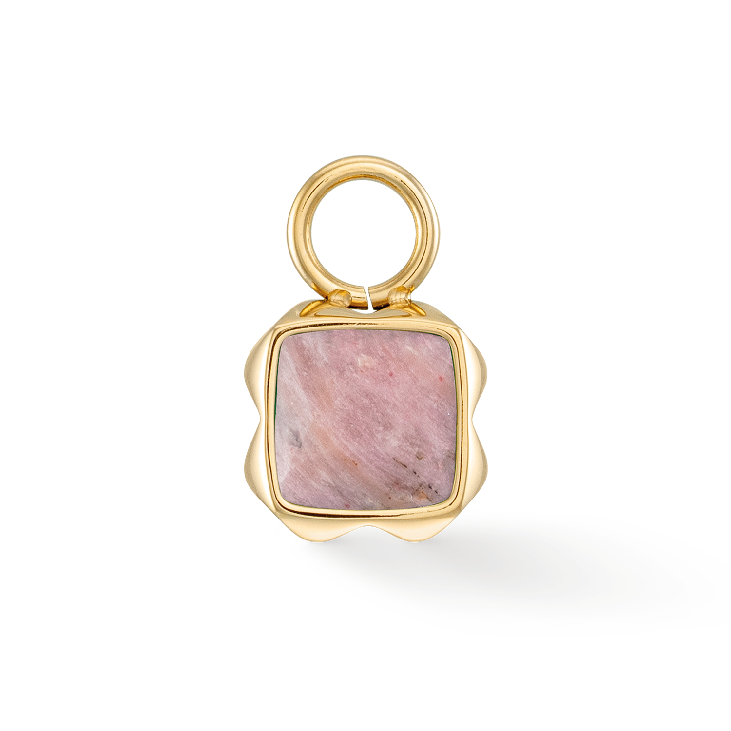 Birthstone July Charm Rhodochrosite Gold