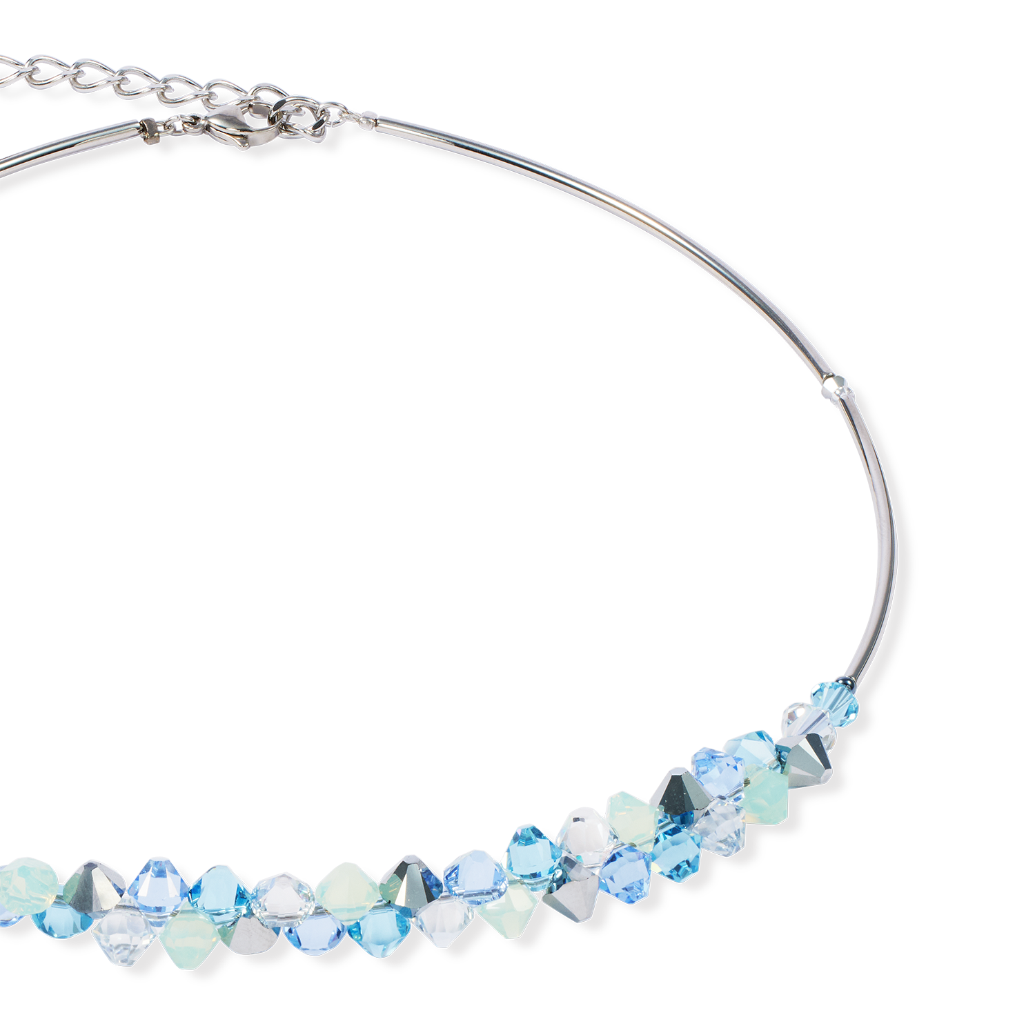 Necklace Dancing Crystals silver-blue