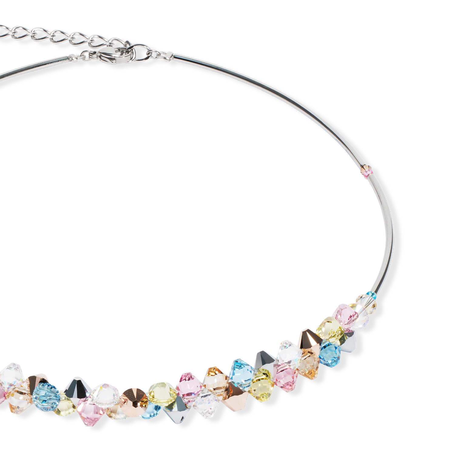 Necklace Dancing Crystals silver-pastel