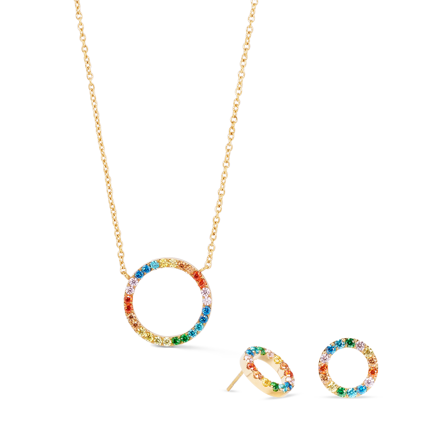 Necklace Sparkling Circle gold-multicolour