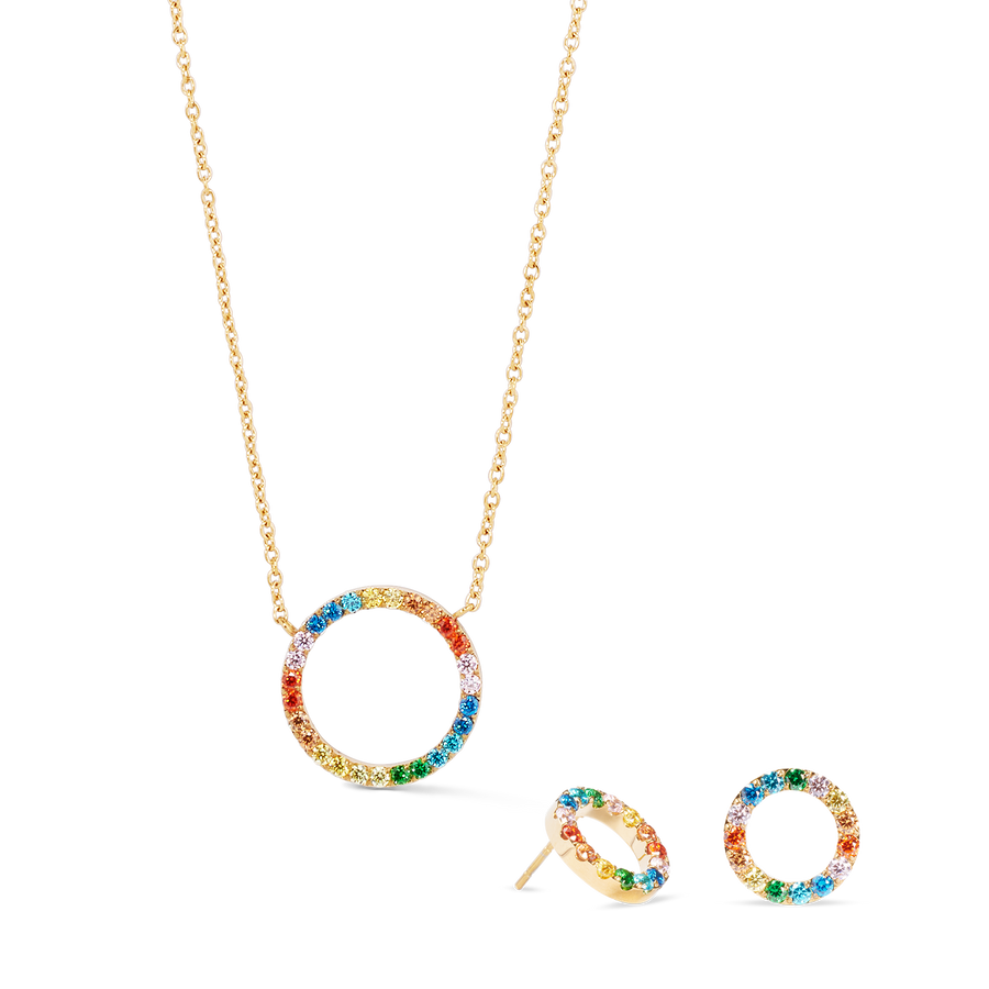 Necklace Sparkling Circle gold-multicolour