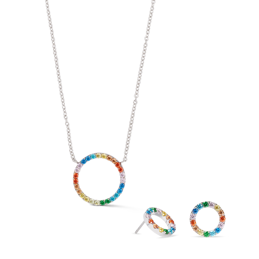 Necklace Sparkling Circle silver-multicolour