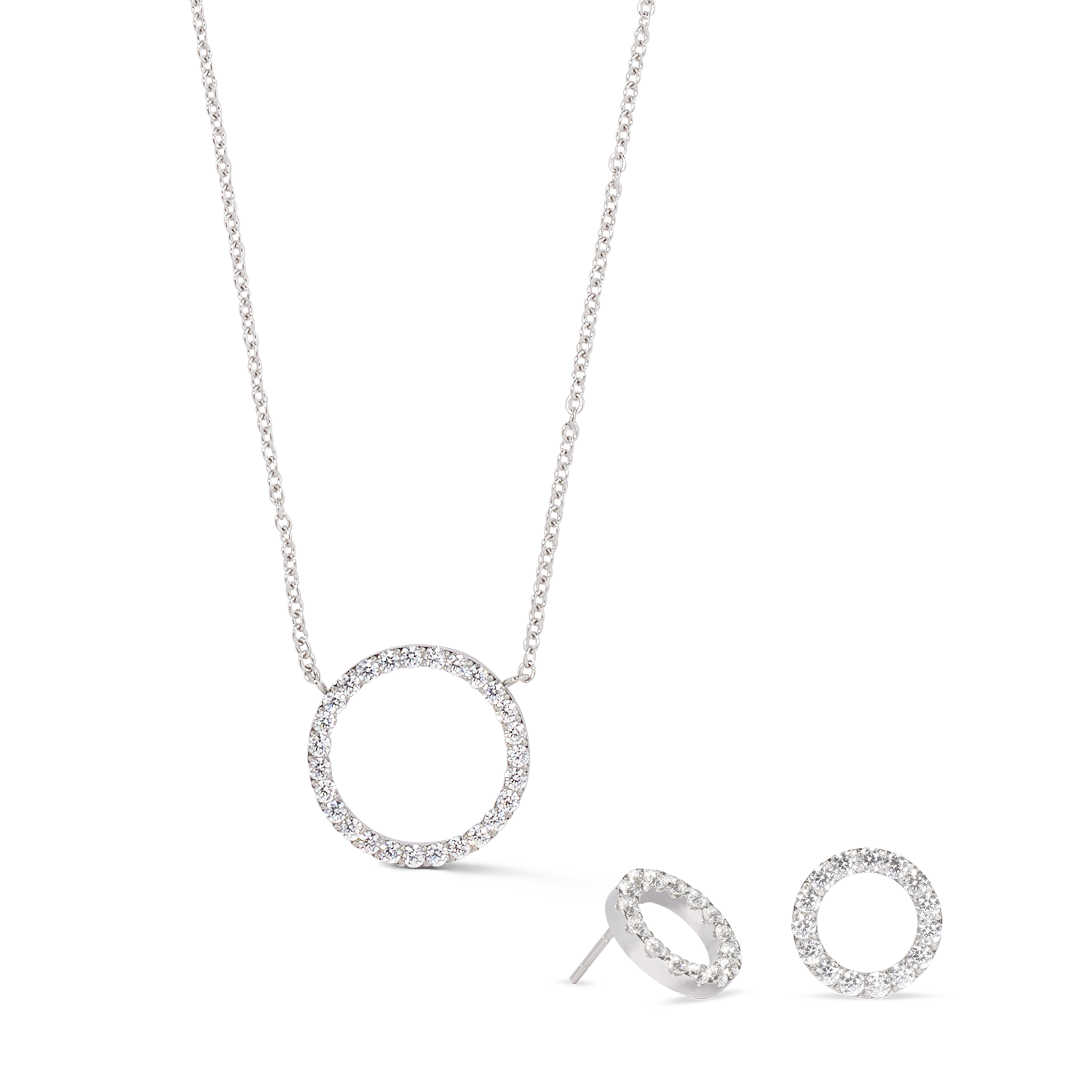 Necklace Sparkling Circle silver-crystal