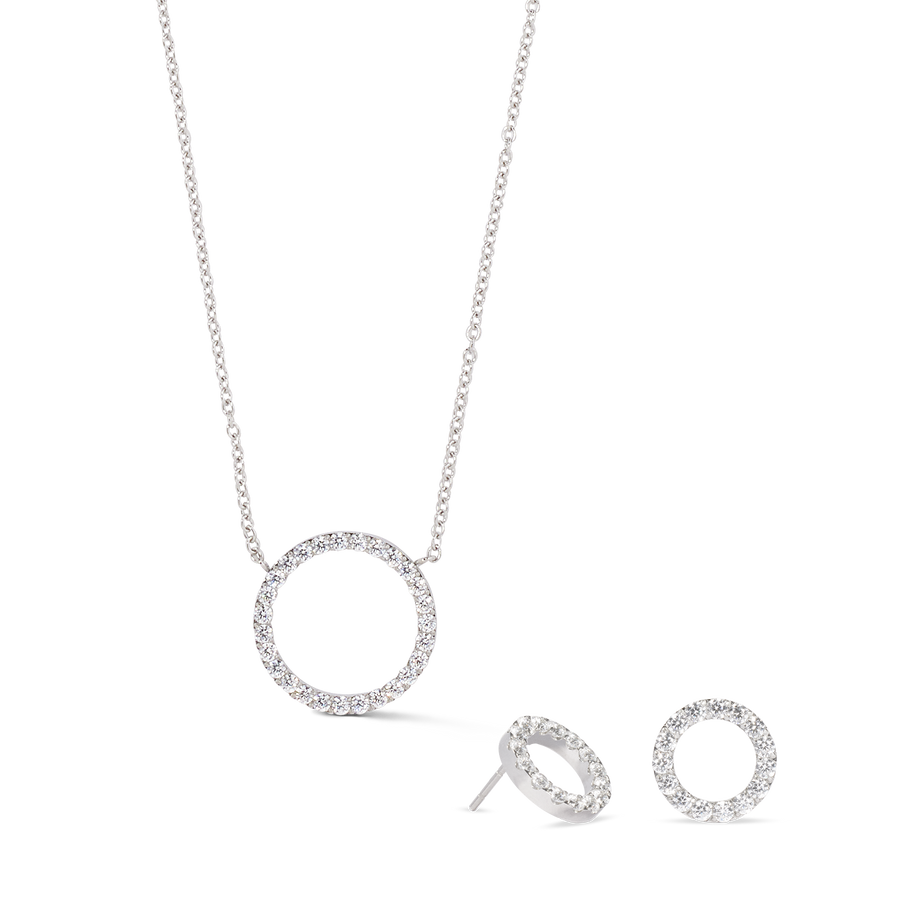 Necklace Sparkling Circle silver-crystal