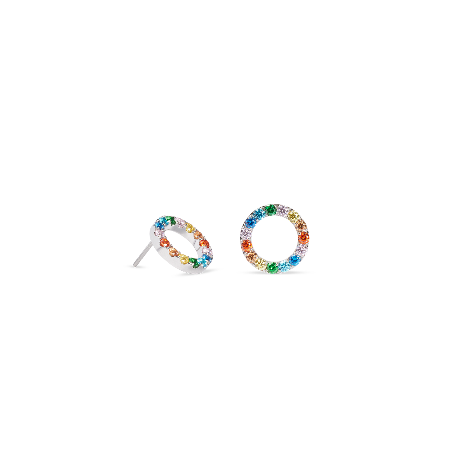 Earrings Sparkling Circle silver-multicolour