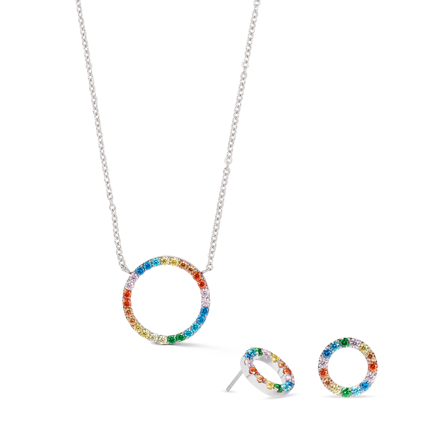 Earrings Sparkling Circle silver-multicolour