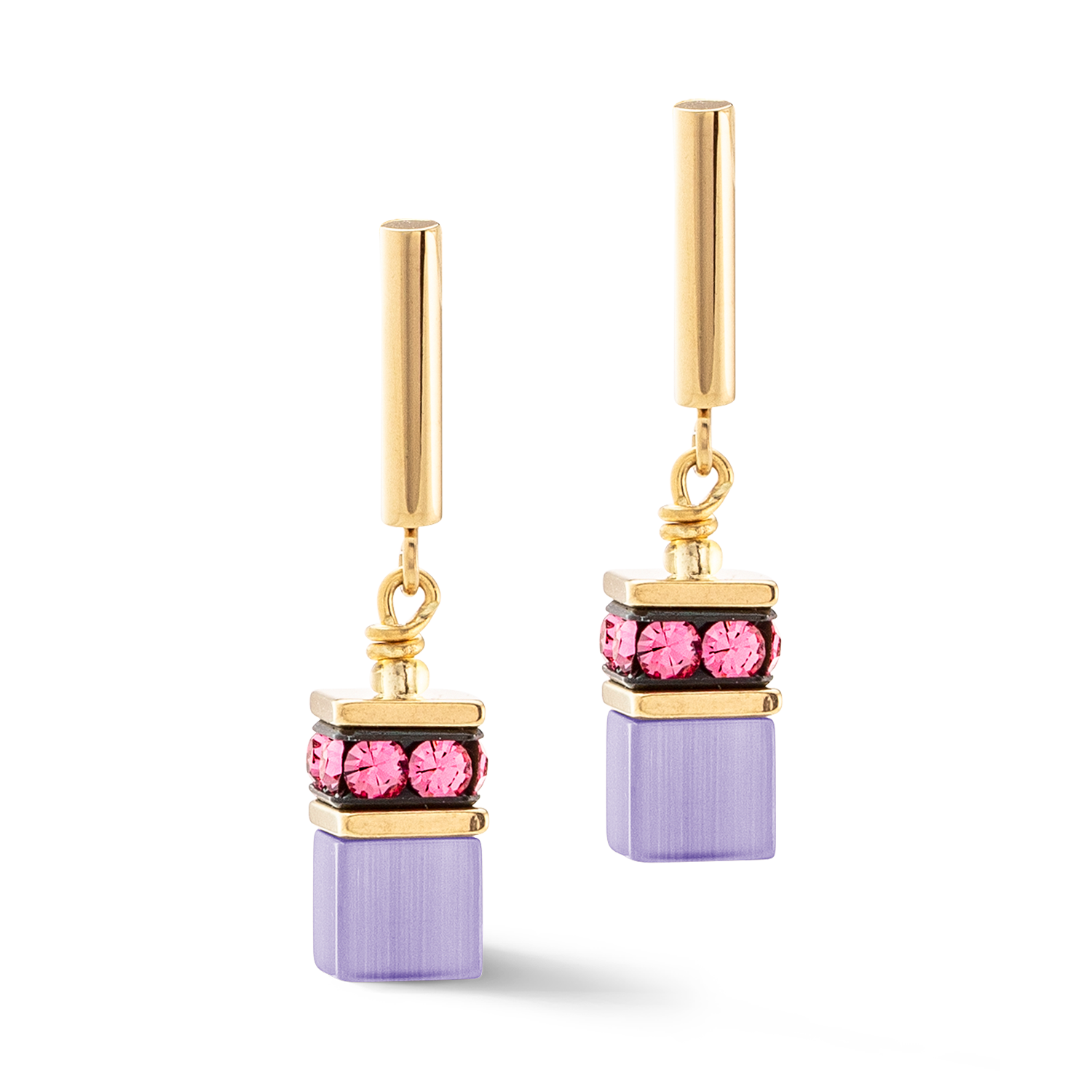 GeoCUBE® Iconic Layer earrings gold-rainbow