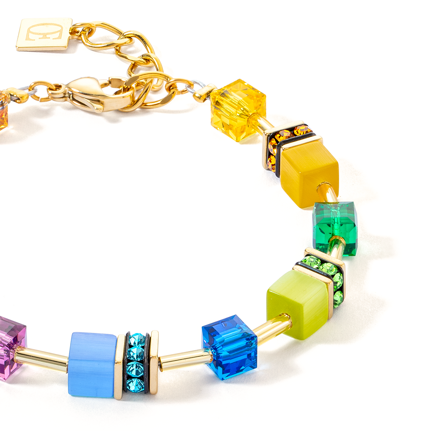 GeoCUBE® Iconic Layer bracelet gold-rainbow