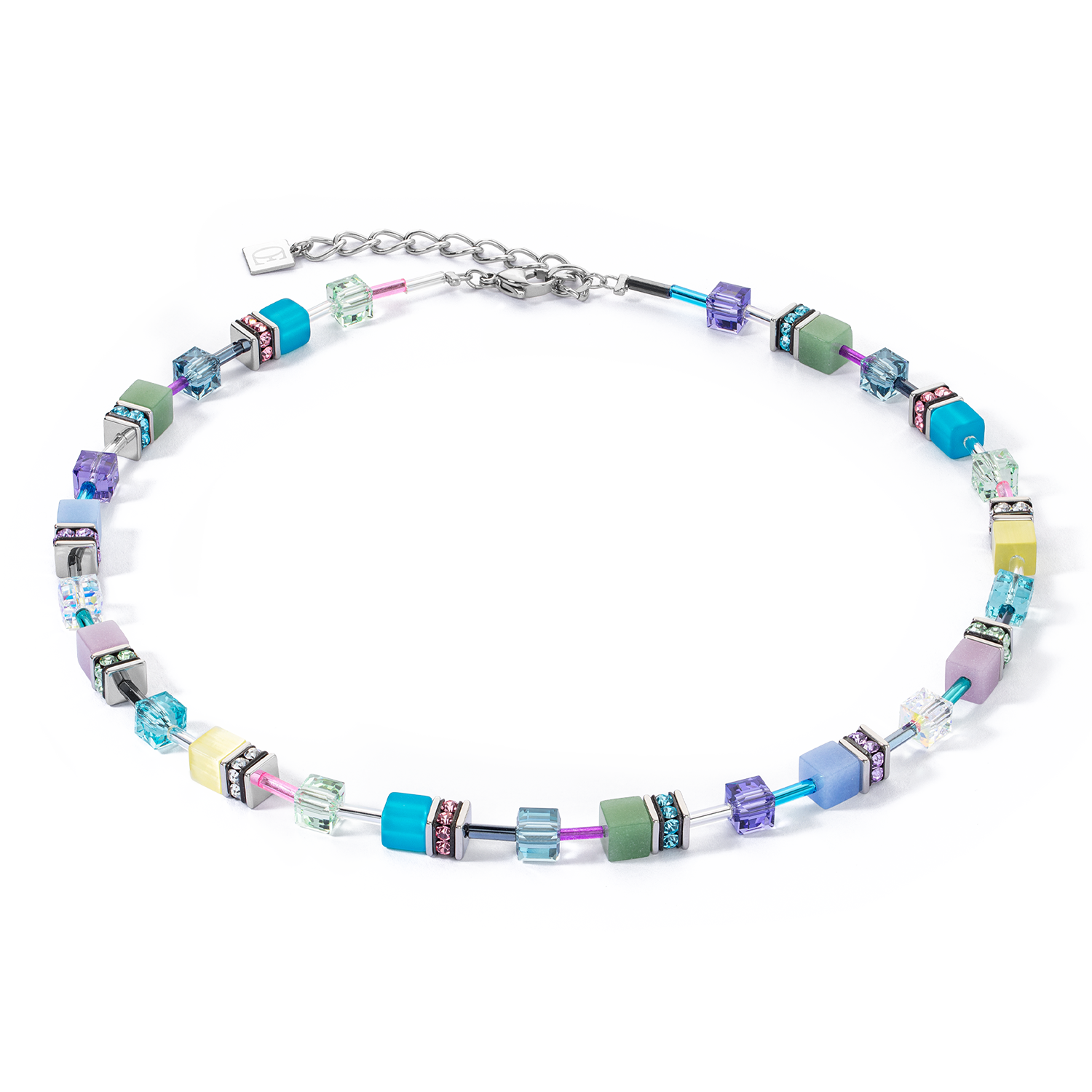 GeoCUBE® Iconic necklace silver-ice pastels