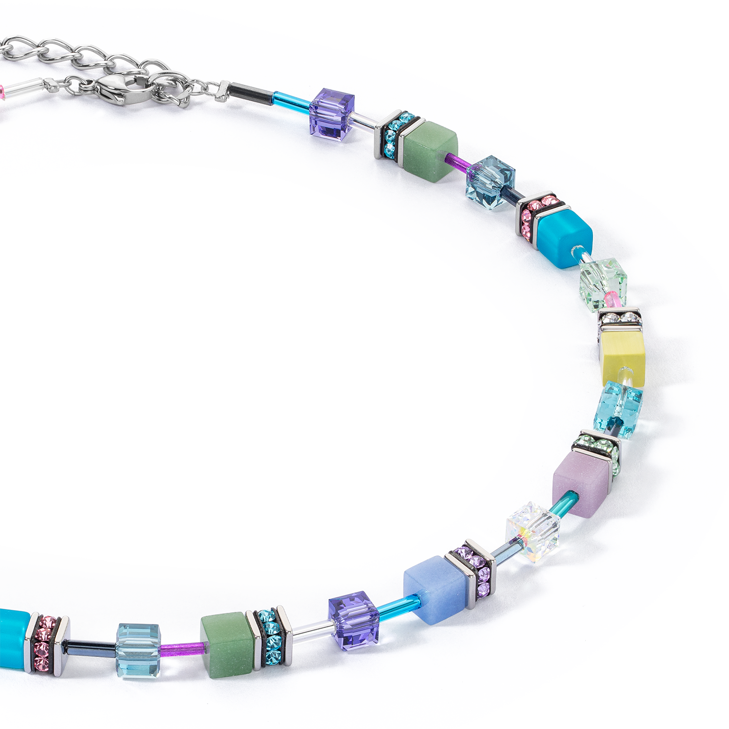 GeoCUBE® Iconic necklace silver-ice pastels